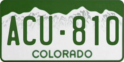 CO license plate ACU810