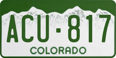 CO license plate ACU817