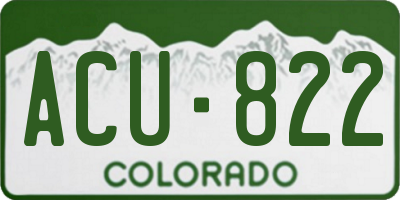 CO license plate ACU822