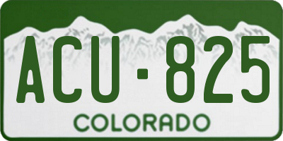 CO license plate ACU825