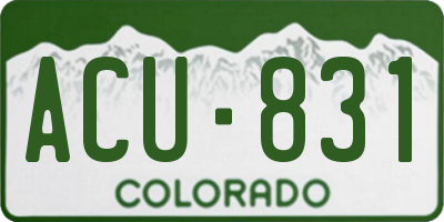 CO license plate ACU831