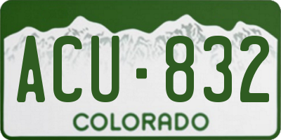 CO license plate ACU832