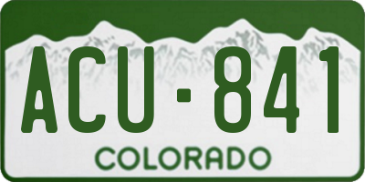 CO license plate ACU841