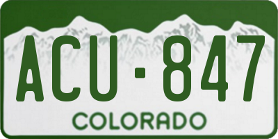 CO license plate ACU847
