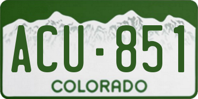 CO license plate ACU851