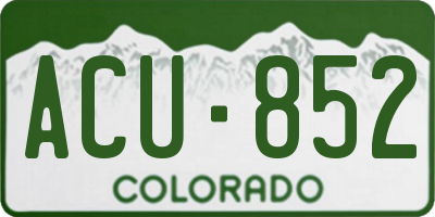 CO license plate ACU852