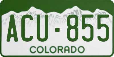 CO license plate ACU855