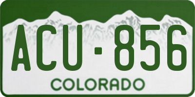 CO license plate ACU856