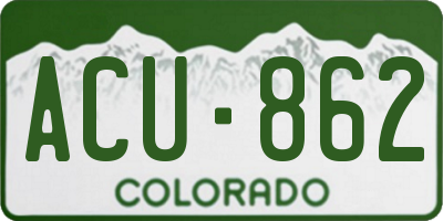CO license plate ACU862