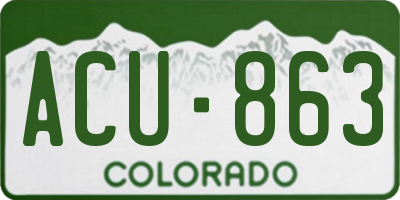 CO license plate ACU863