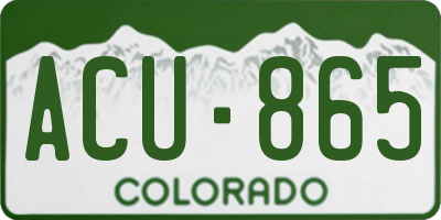 CO license plate ACU865