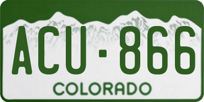 CO license plate ACU866