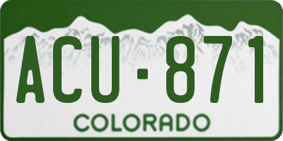 CO license plate ACU871