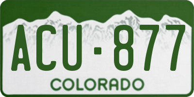 CO license plate ACU877