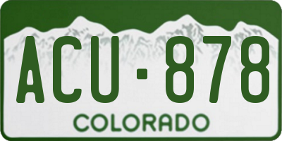 CO license plate ACU878