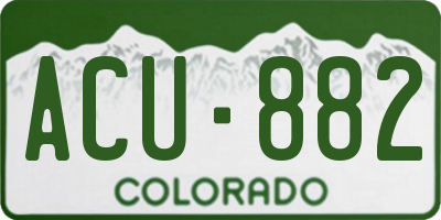 CO license plate ACU882