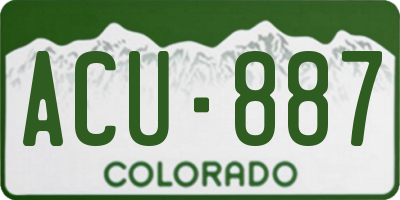 CO license plate ACU887