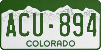 CO license plate ACU894