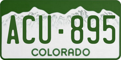 CO license plate ACU895