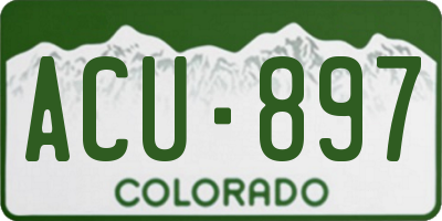CO license plate ACU897