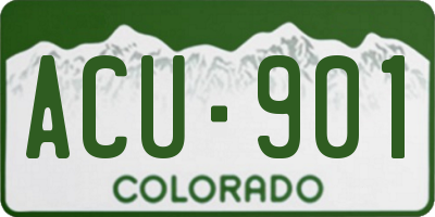 CO license plate ACU901
