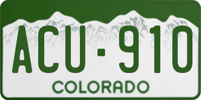 CO license plate ACU910