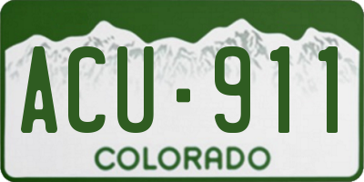CO license plate ACU911