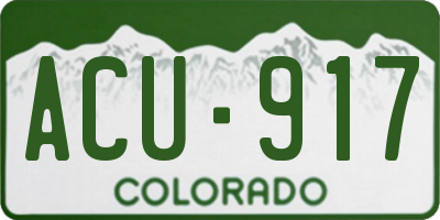 CO license plate ACU917