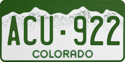 CO license plate ACU922