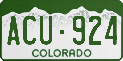 CO license plate ACU924