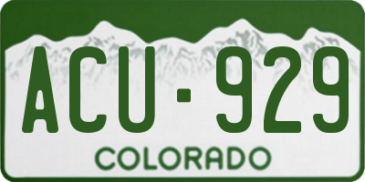 CO license plate ACU929