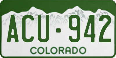 CO license plate ACU942