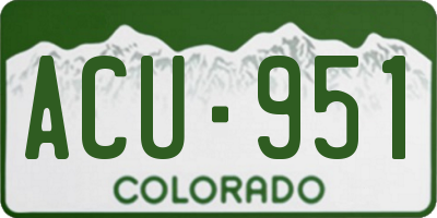 CO license plate ACU951