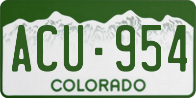 CO license plate ACU954
