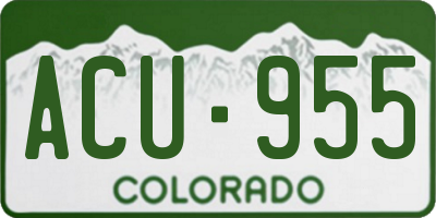 CO license plate ACU955