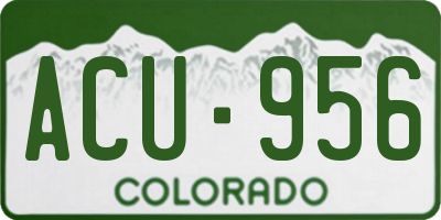 CO license plate ACU956