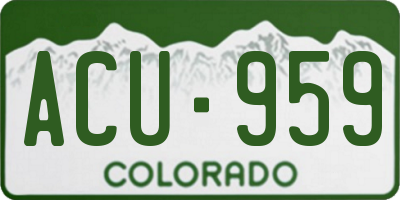 CO license plate ACU959