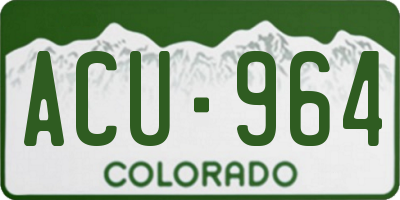 CO license plate ACU964