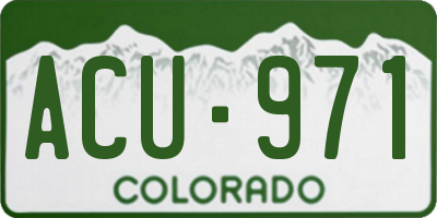 CO license plate ACU971