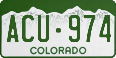 CO license plate ACU974