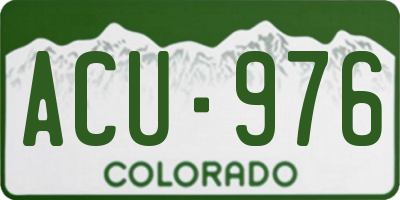 CO license plate ACU976