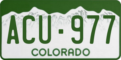 CO license plate ACU977