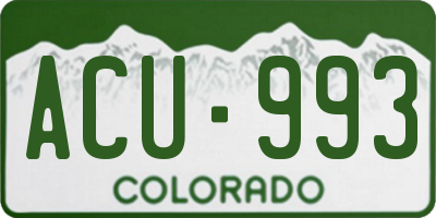 CO license plate ACU993