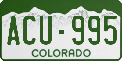 CO license plate ACU995