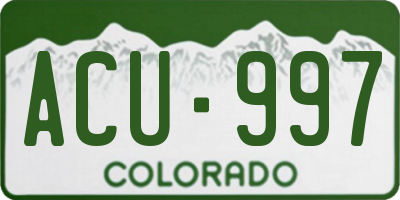 CO license plate ACU997