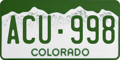 CO license plate ACU998