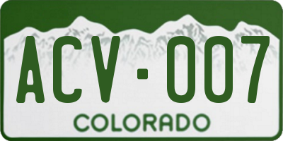 CO license plate ACV007