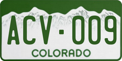 CO license plate ACV009