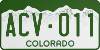 CO license plate ACV011