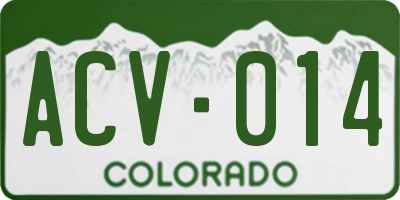 CO license plate ACV014